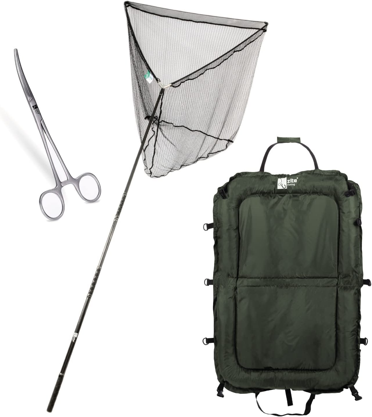 Zite Fishing Kescher 2 m + Abhakmatte + Hakenlöser-Zange 18 cm Zite Fishing Kescher 2 m + Abhakmatte + Hakenlöser-Zange 18 cm
