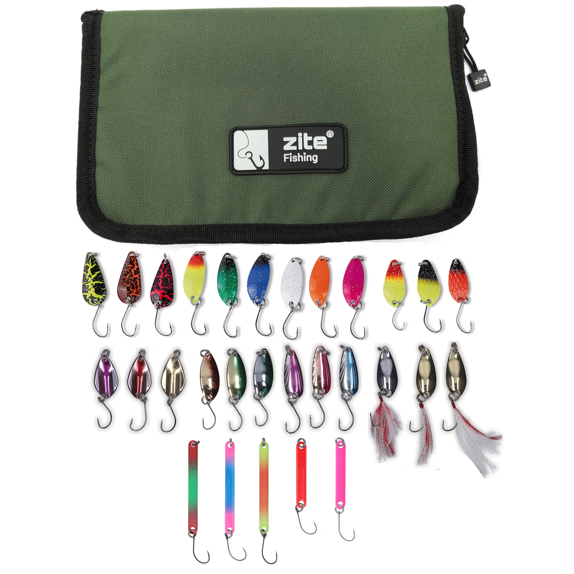Spoon Forellen Blinker Set mit Ködertasche Zite Fishing