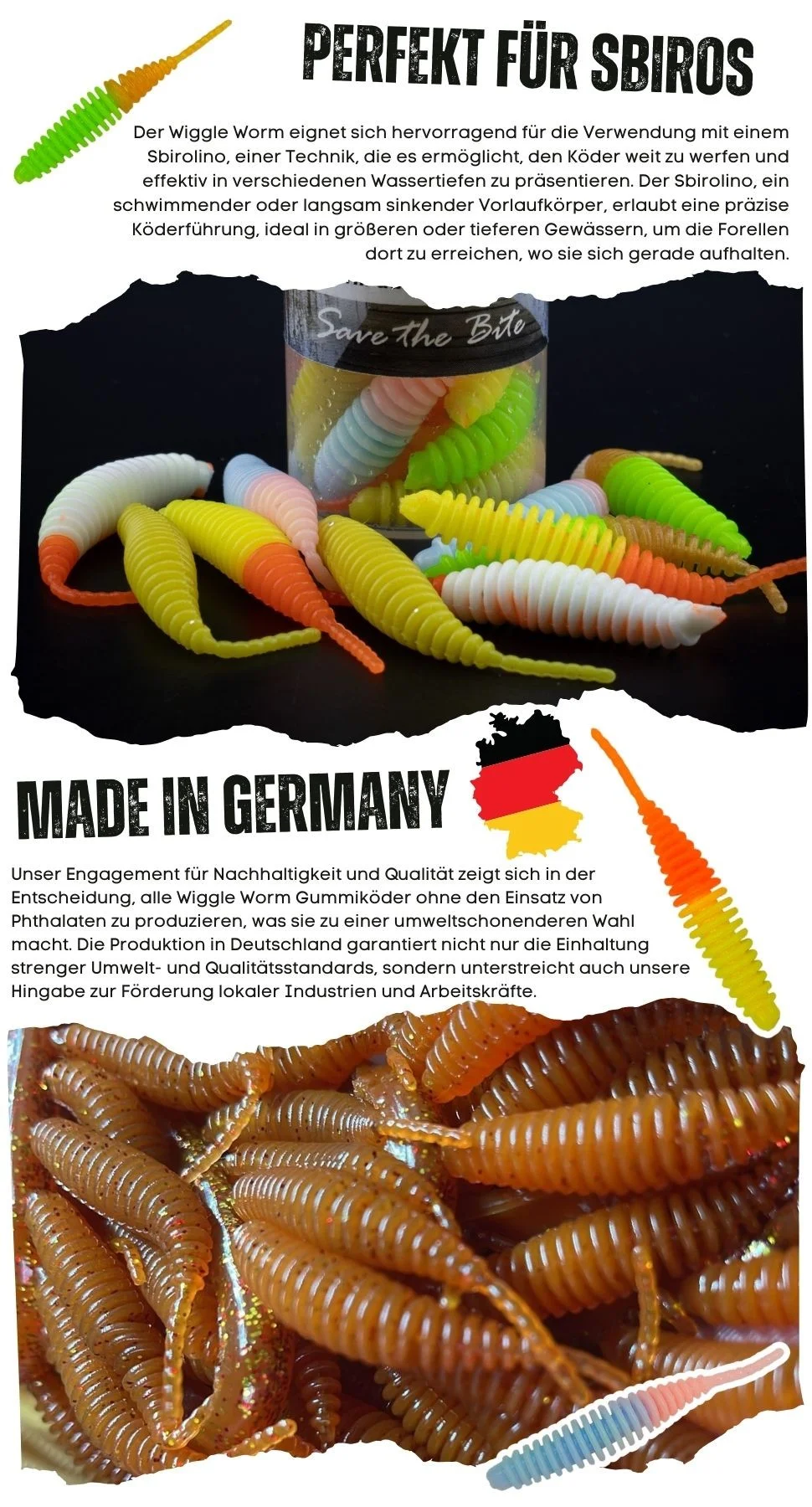 Wiggle Worm Gummiköder Forelle Neon Mix Käse Aroma 5,5 cm 10 Stück - Detaillierte Übersicht