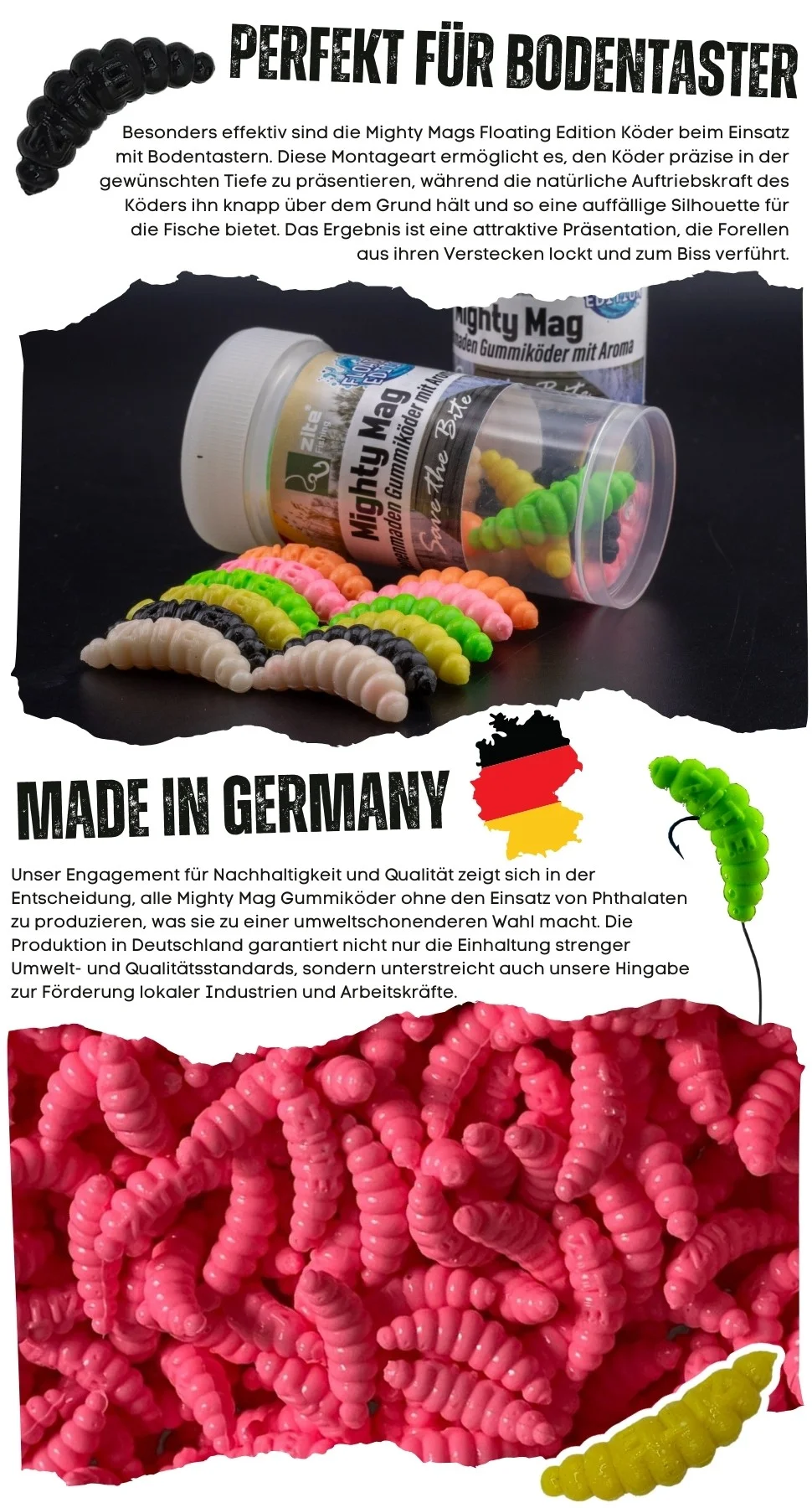 Mighty Mag Allround Mix Floating Edition Knoblauch Aroma 2,8 cm Bienenmade 12 Stück - Detaillierte Übersicht