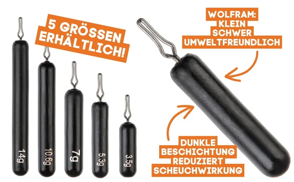 Zite Fishing Tungsten Drop Shot Gewichte 3 x 7,2g - Detaillierte Übersicht