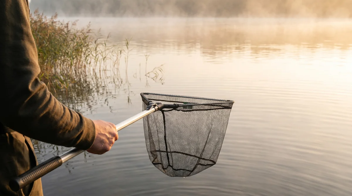 Kescher Gummiert 2,10m – 3-Teilig Teleskop mit gummiertem Netz & Maßband-Tasche Zite Fishing - Detaillierte Übersicht