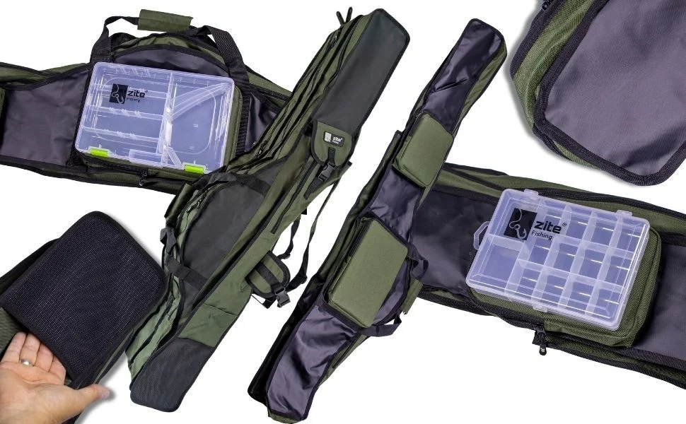 Rutentasche & Rutenrucksack 3 Fächer 150cm Zite Fishing - Detaillierte Übersicht