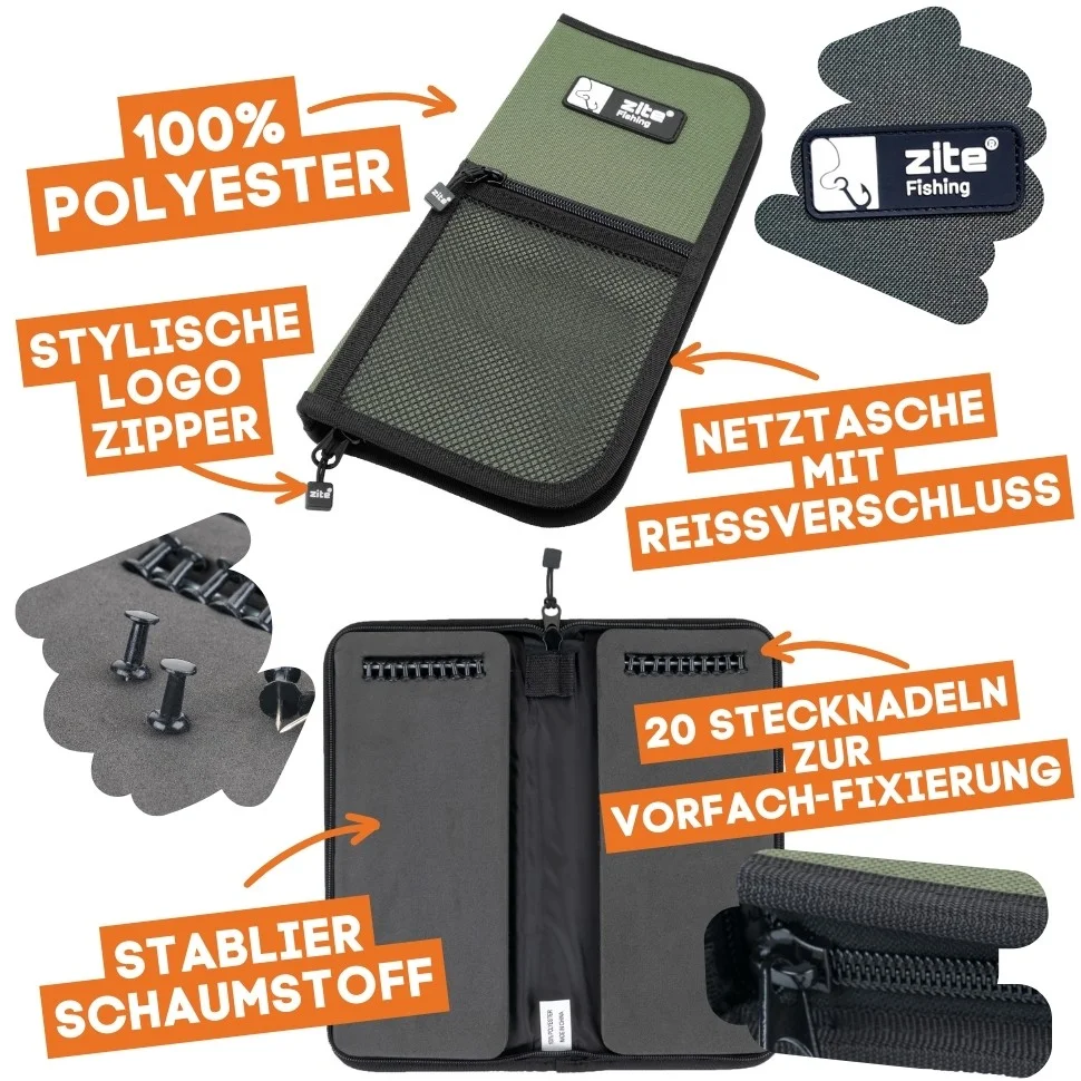 Zite Fishing Rig-Wallet Vorfach-Brieftasche 30 cm - Detaillierte Übersicht