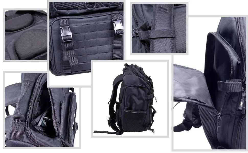 Angelrucksack mit 4 Boxen & Rückenpolster als Spinnfischer Rucksack Schwarz - Detaillierte Übersicht