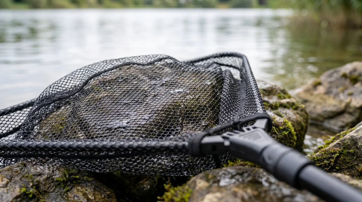 Kescher Gummiert Schwarz mit Easy-Teleskopfunktion 2,70m Zite Fishing - Detaillierte Übersicht