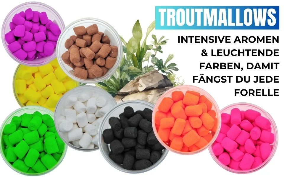 Troutmallows Angelköder Forelle Grün Käse-Aroma 40 g Zite Fishing - Detaillierte Übersicht