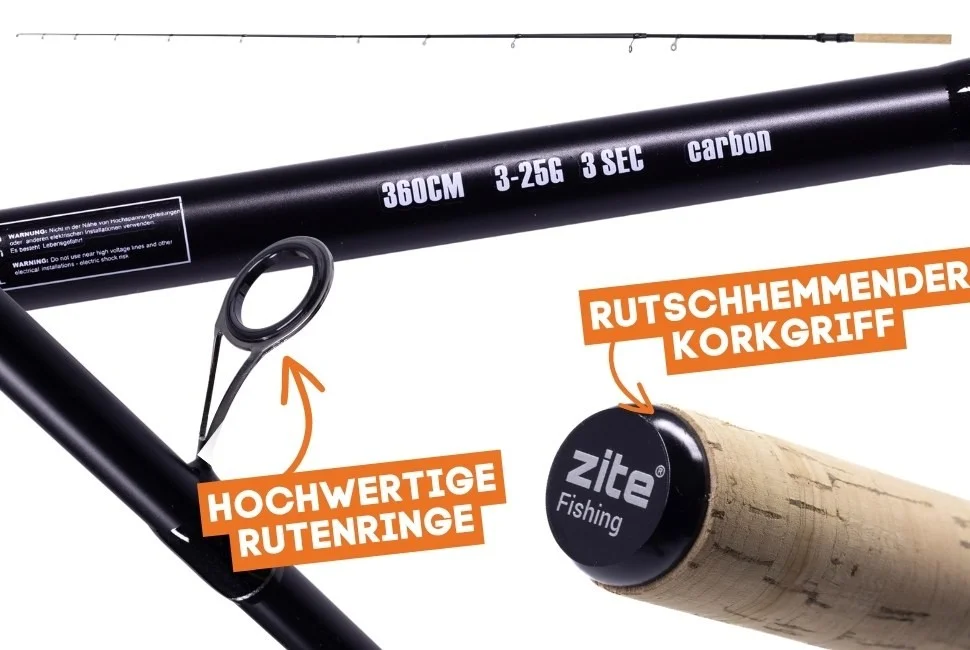 Sbirolino Rute Sbiro Distance Trout Forellenrute 360cm 3-25g Zite Fishing - Detaillierte Übersicht