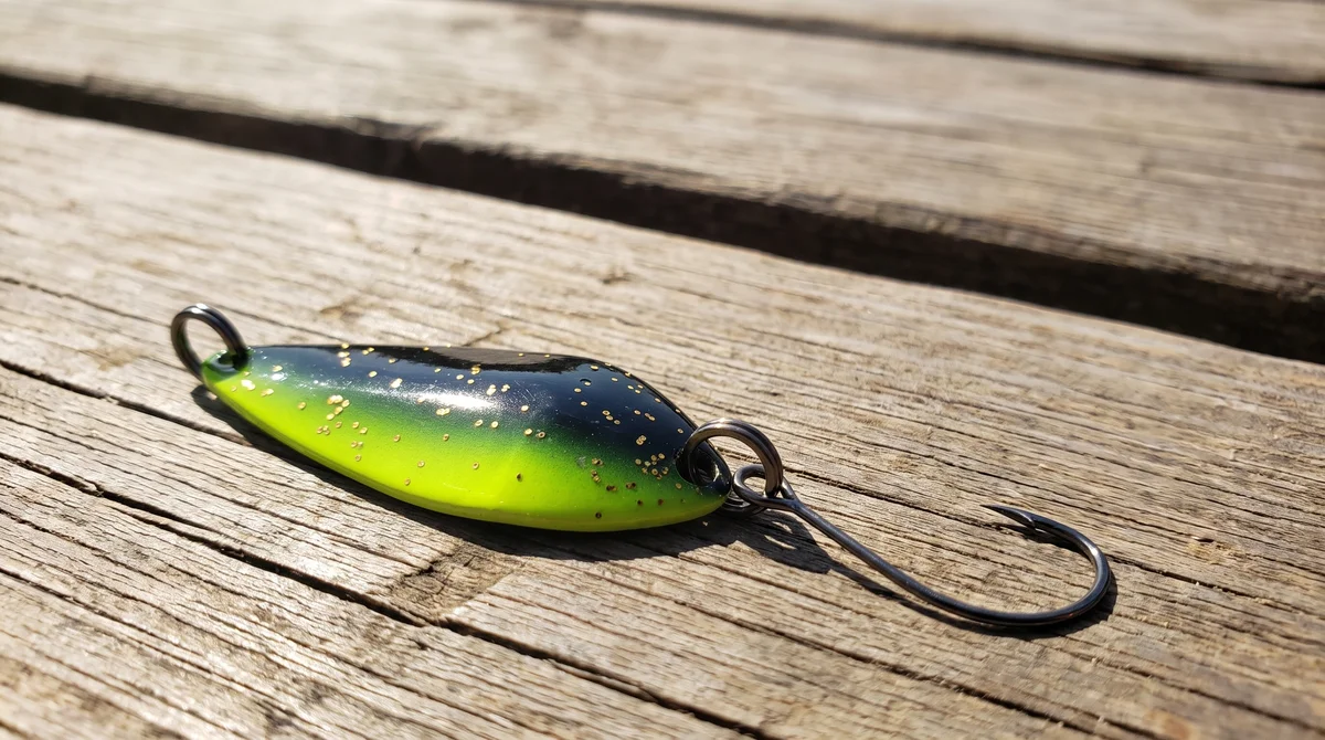 The Troutforce Spoon KAPOW! 2,8 g – Shockscale – UV-aktiver Spoon für Forellenangeln Zite Fishing - Detaillierte Übersicht