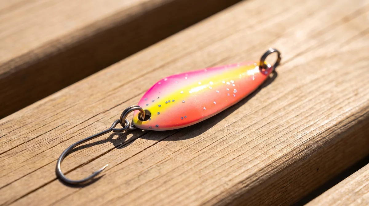 The Troutforce Spoon KAPOW! 2,8 g – Flossefix – UV-aktiver Spoon für Forellenangeln Zite Fishing - Detaillierte Übersicht