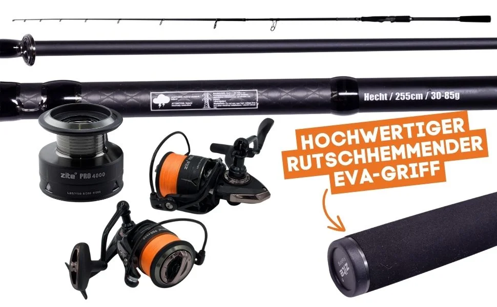 Zite Fishing Inzite Pro Stick Pike 255cm 30-85g Hechtrute mit Spinning Reel Pro 4000 bespult Angelrolle 8+1 - Detaillierte Übersicht