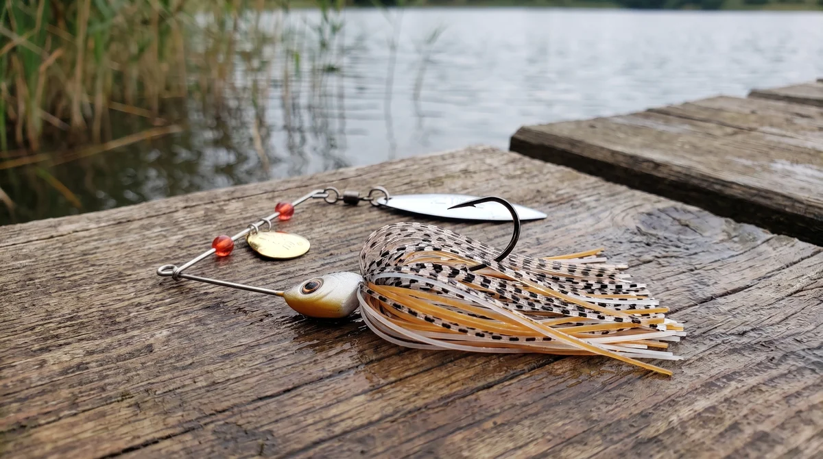 Inzite Rotator Spinnerbaits 10g – Haken 3/0 – Banana Peel – mit Doppelspinnerblatt & Fransen - Detaillierte Übersicht