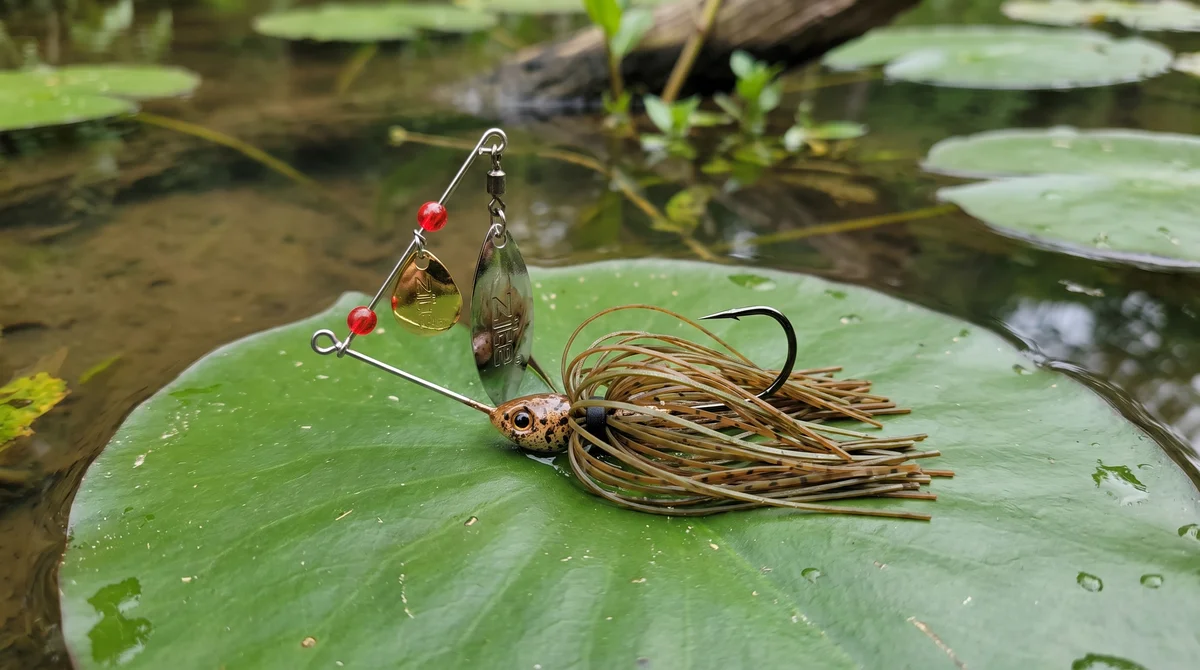 Inzite Rotator Spinnerbaits 10g – Haken 5/0 – Chestnut Bite – mit Doppelspinnerblatt & Fransen - Detaillierte Übersicht