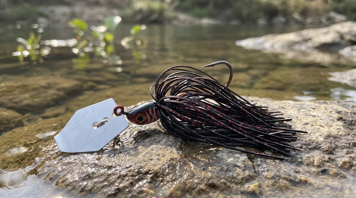 Inzite Blader Bladed Jig 10 g – Haken 3/0 – Dark Cherry – Starke Vibration & Trailerfähig - Detaillierte Übersicht