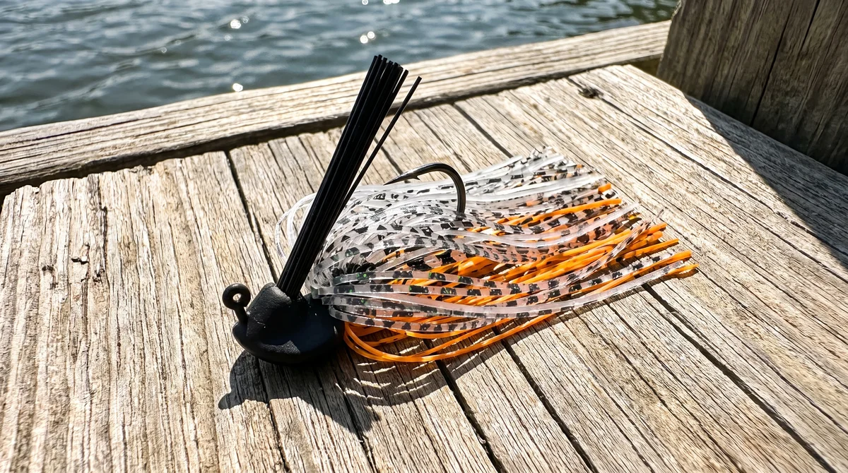 Inzite Skrrt Skirt Jig 14g – Haken 1/0 – Banana Peel – mit Weedguard Fransen Köder für Barsch und Zander - Detaillierte Übersicht