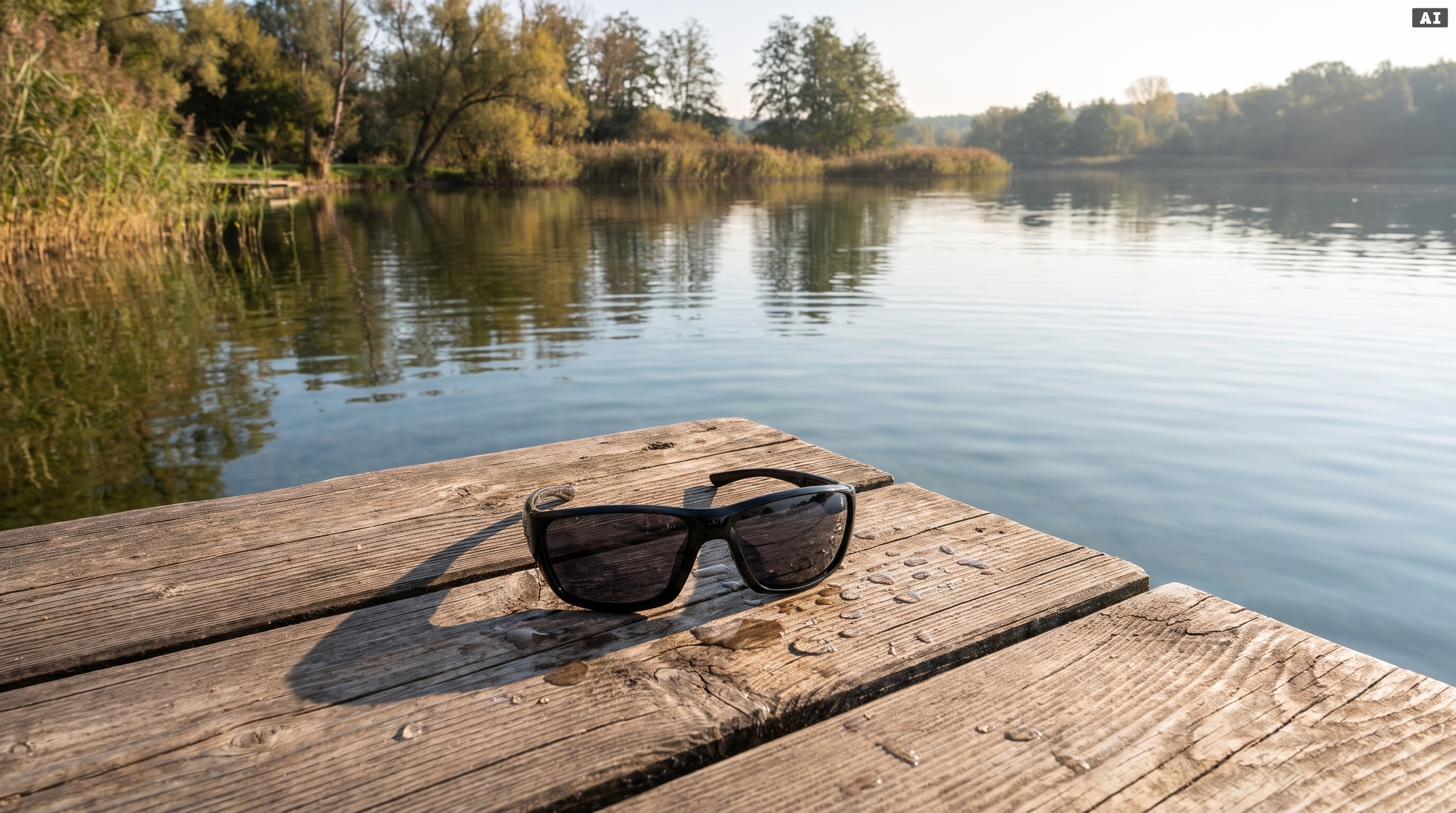 Polarisationsbrille Orus Schwarz – schwimmfähig, UV 400, TPX-Gestell, mit Hartschalen-Etui - Detaillierte Übersicht