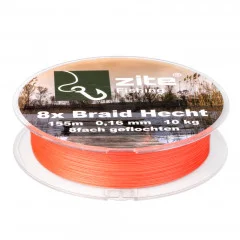 8x Geflochtene Angelschnur Hecht Angeln 155m 0,16mm 10kg Orange Zite Fishing - Geringe Dehnung und enge Verflechtung