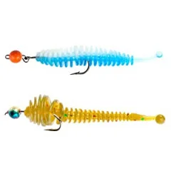 Forellenköder 5er Set Kunstköder mit Box Zite Fishing - Gummiwürmer