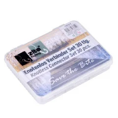 Zite Fishing Knotenlos Verbinder Set 90 tlg. Angelzubehör Größen S,M,L No-Knot-Connecter in Box - Mit praktitischer Box