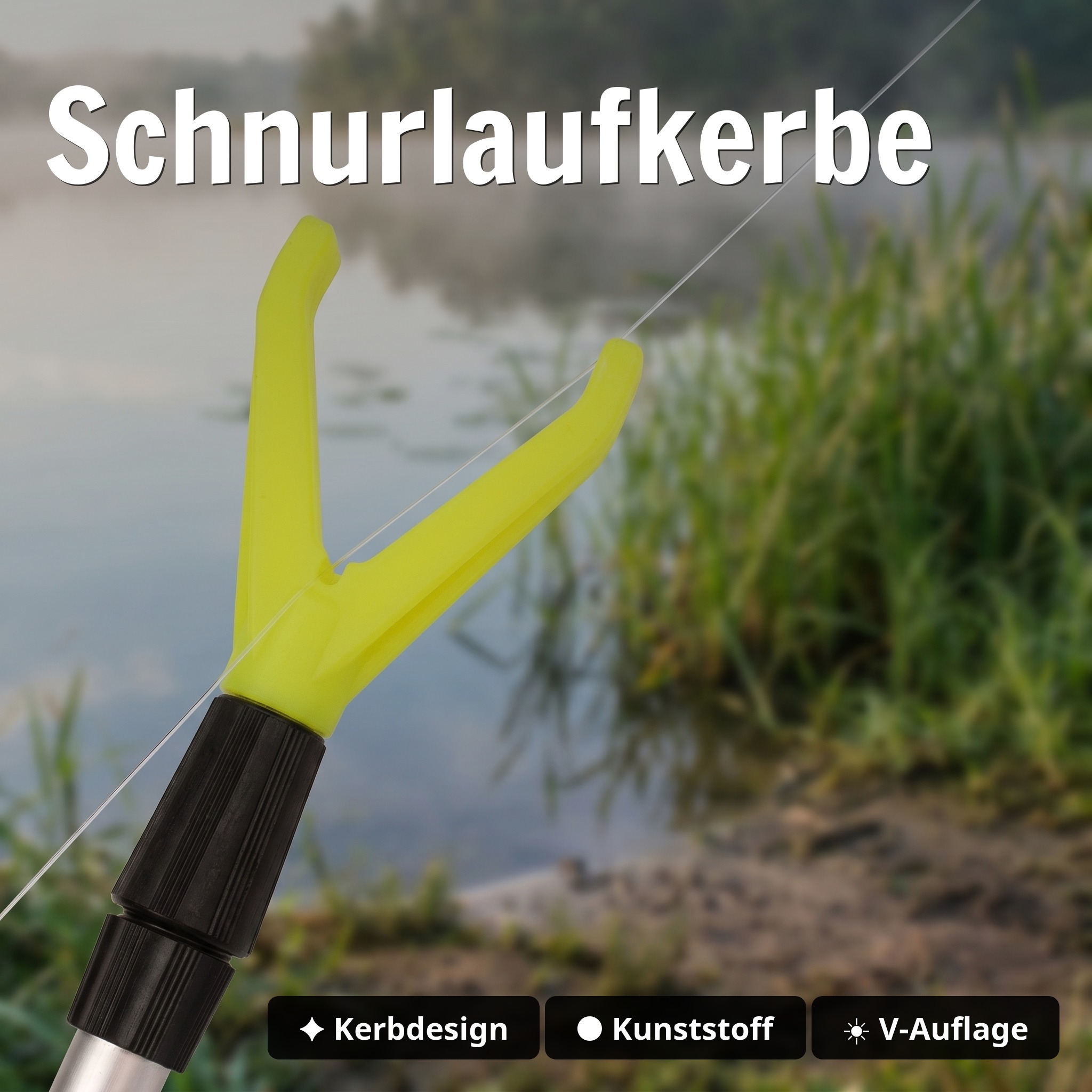 Teleskop-Rutenhalter 75–135 cm – Aluminium, V-Auflage mit Schnurlaufkerbe Zite Fishing  - Schnurlaufkerbe