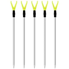 Zite Fishing teleskopischer Rutenhalter 1,35m 3er Set Aluminium Erdspieß mit V-Auflage & Schnurlaufkerbe - Aluminium-Rohr
