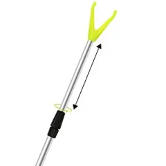 Zite Fishing teleskopischer Rutenhalter 1,35m 3er Set Aluminium Erdspieß mit V-Auflage & Schnurlaufkerbe - Schnurlaufkerbe