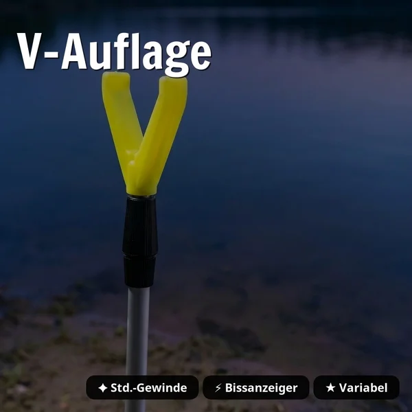 Zite Fishing Teleskop-Rutenhalter 5er Set – 75–135 cm, Aluminium, V-Auflage mit Schnurlaufkerbe - V-Auflage
