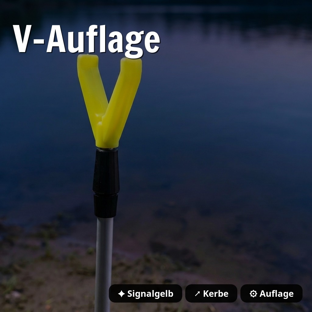 Zite Fishing Teleskopischer Rutenhalter 1,35m - 10er Set Aluminium Erdspeer mit Schnurlaufkerbe - V-Auflage