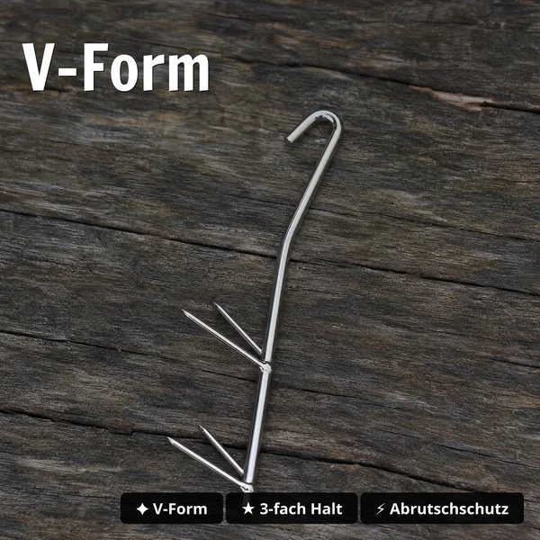 Zite Fishing V-Räucherhaken Set 12 Stück - V-Form 