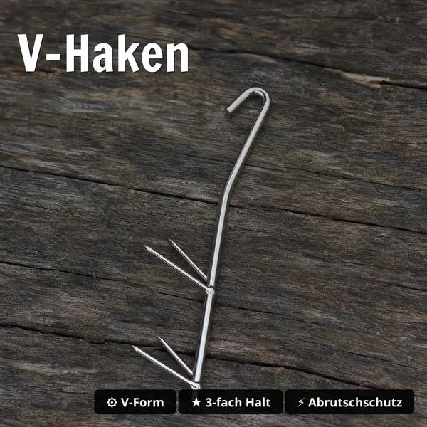 V-Räucherhaken Set Fische Räuchern Stainless Steel Räucherofen 18 Stück Zite Fishing - V-Haken