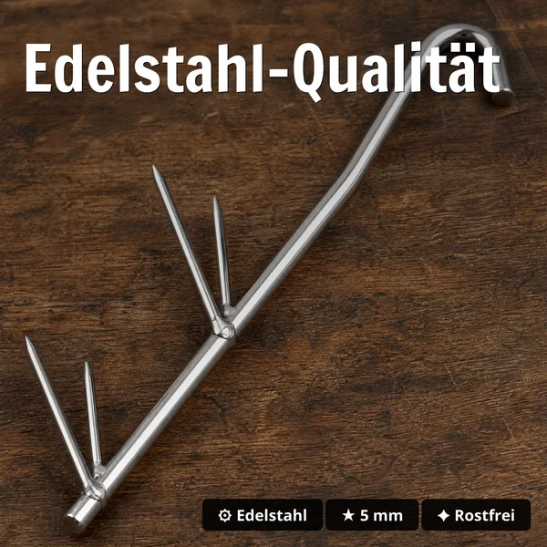 V-Räucherhaken Set Fische Räuchern Stainless Steel Räucherofen 18 Stück Zite Fishing - Edelstahl 