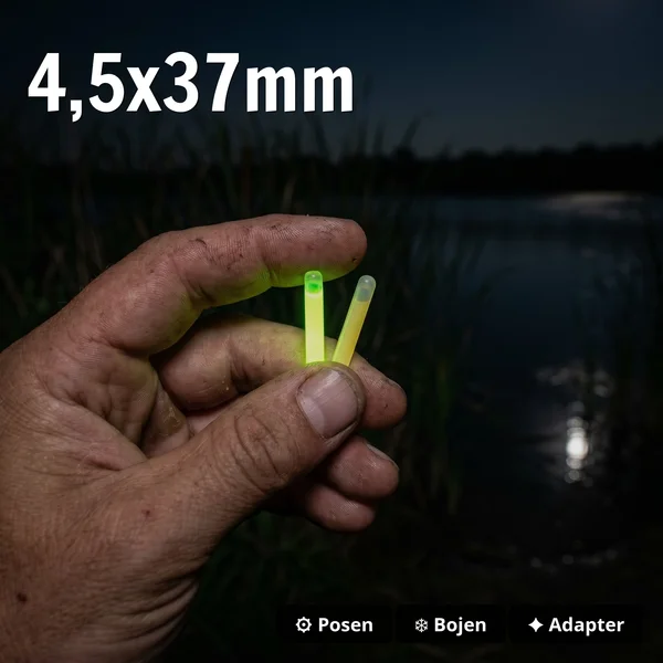 50x Knicklicht Vorratspack – 25 Beutel à 2 Stück Gelb/Grün mit Adapter Zite Fishing  - 4,5x37mm