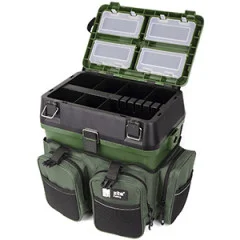 Zite Fishing Multi Angel-Koffer-Rucksack u. Sitz-Kiepe in 1 + Hakenlöser Zange Gebogen 18cm - Immer alles dabei