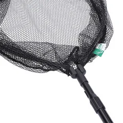 Zite Fishing Spinnkescher Faltbar Schwarz 113cm + Hakenlöser Zange Gebogen 18cm - Schnellverschluss