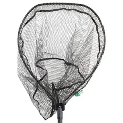 Zite Fishing Spinnkescher Faltbar Schwarz 113cm + Hakenlöser Zange Gebogen 18cm - Gummiertes Netz