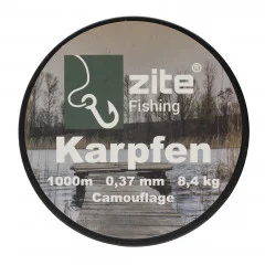 Zite Fishing Karpfen-Set Freilaufrolle Freerunner Reel 5000 5+1 BB 1000m monofile Angelschnur Camouflage - Monofile Karpfenschnur