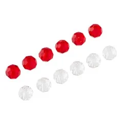 Glasperlen Set 8mm für Carolina & Texas Rigs Barsch Zander Angeln Rot Klar - Effektive Montage und Lockeffekt
