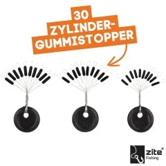 Gummistopper Schnurstopper Zylinder in 3 Gr. S,M & L Zite Fishing - Hochwertige Gestaltung