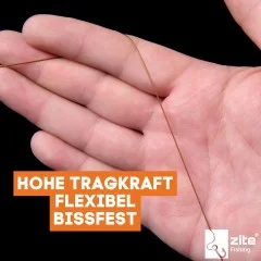 Stahlvorfach braun 10m auf Rolle 9 kg inkl. Klemmhülsen Zite Fishing - Nylonummantelung für Schutz