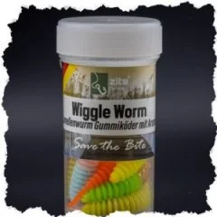 Wiggle Worm Allround Mix Knoblauch 5,5 cm 10 Stück Forellen-Gummiköder - 10 Stück in einer Dose
