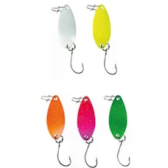 Forellen Spoons Set Neon einfarbig 5 Stück Zite Fishing - 5 Blinker