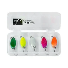 Forellen Spoons Set Neon einfarbig 5 Stück Zite Fishing - Praktische Köderbox