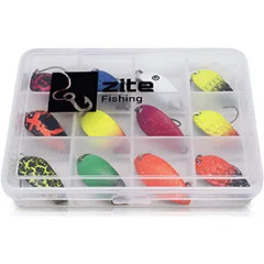 Zite Fishing Forellen Spoon Sortiment 13-teilig Neon Bunt 3g - Praktische Köderbox