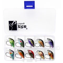 Miniwobbler-Set 10 Stück Forelle Barsch Angeln in Box Zite Fishing - Praktische Transportbox