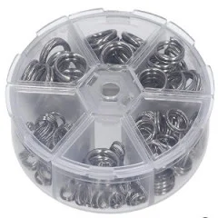Zite Fishing Sprengringe Sortimentsbox - 150 Splitringe Angeln im Set - Praktische Box