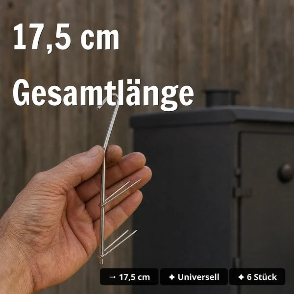 Zite Fishing V-Räucherhaken Set 6 Stück - 17,5 cm Gesamtlänge