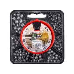 Zite Fishing Schrotblei Dose - Bleischrot Angelblei 120g Sortiert - Alles in einer praktischen Drehdose