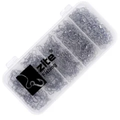 Zite Fishing Karabiner Snaps Einhänger Sortiment für Spoons 150 Stück - Praktische Aufbewahrungsbox