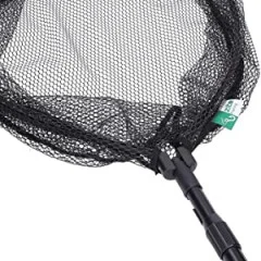Zite Fishing Spinnkescher Gummiert - Einhändig Faltbar - Schwarz 113cm - Praktisches gummiertes Netz