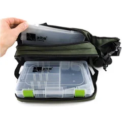 Zite Fishing Sling-Bag Umhängetasche Spinnfischen mit Box & Tüten - Praktische Umhängetasche